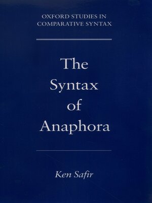 cover image of The Syntax of Anaphora